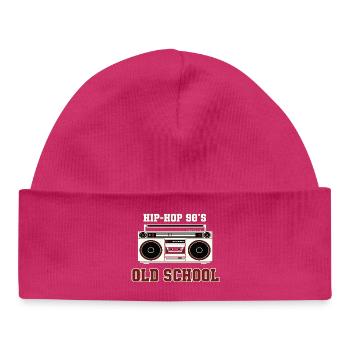 Hip Hop 90s Old School DJ Vinyl - Baby Organic Beanie - hot pink - Front
