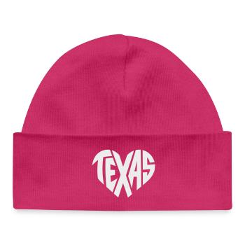 Texas Heart Typography - Baby Organic Beanie - hot pink - Front