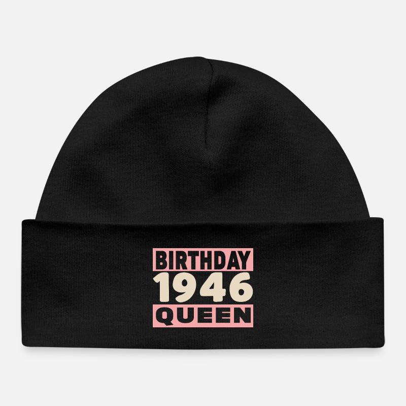 birthday queen 80 ans 1946 Anniversaire - Bonnet bébé bio - noir