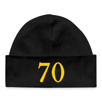 70. 70 ANS. 70e ANNIVERSAIRE. ANNIVERSAIRE 70 ANS. - Bonnet bébé bio - noir - Devant