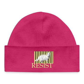 Resist freche Katze Streifen-Punk witzige katze - Baby Organic Mütze - hot Pink - Vorne