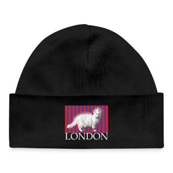 London Punk katze Mohikaner Kätzchen freche Katze - Baby Organic Mütze - Schwarz - Vorne