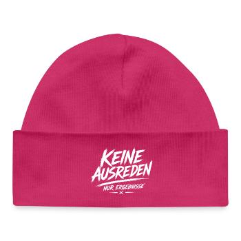 No excuses, only results - Baby Organic Beanie - hot pink - Front