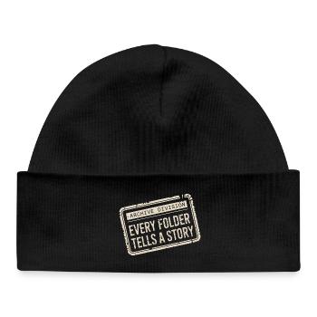 Every Folder Tells a Story - Baby Organic Beanie - black - Front