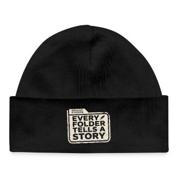 Every Folder Tells a Story - Baby Organic Beanie - black - Front