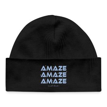 Amaze Amaze Amaze - Art typographique de science-fiction - Bonnet bébé bio - noir - Devant