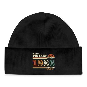 1986 Vintage Rétro Cadeau D'anniversaire - Bonnet bébé bio - noir - Devant