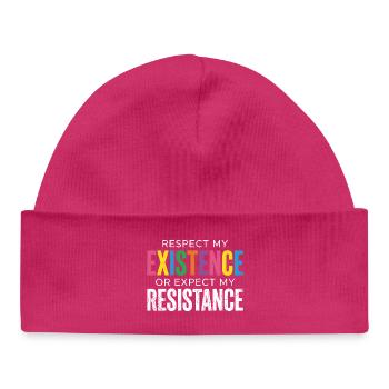 Pride Month LGBT – Respektiere meine Existenz - Baby Organic Mütze - hot Pink - Vorne