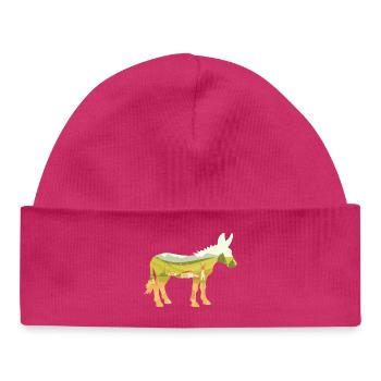 Fermier du village de l’âne - Bonnet bébé bio - hot pink - Devant
