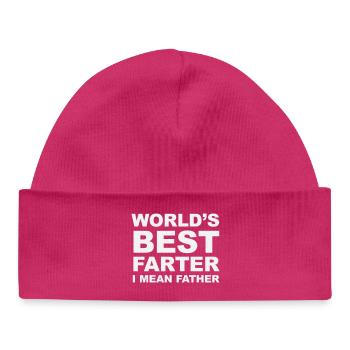 Le meilleur péteur du monde, je veux dire Père - Bonnet bébé bio - hot pink - Devant