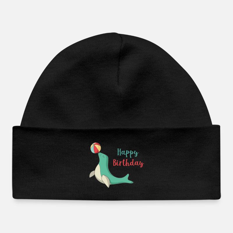 anniversaire - Bonnet bébé bio - noir