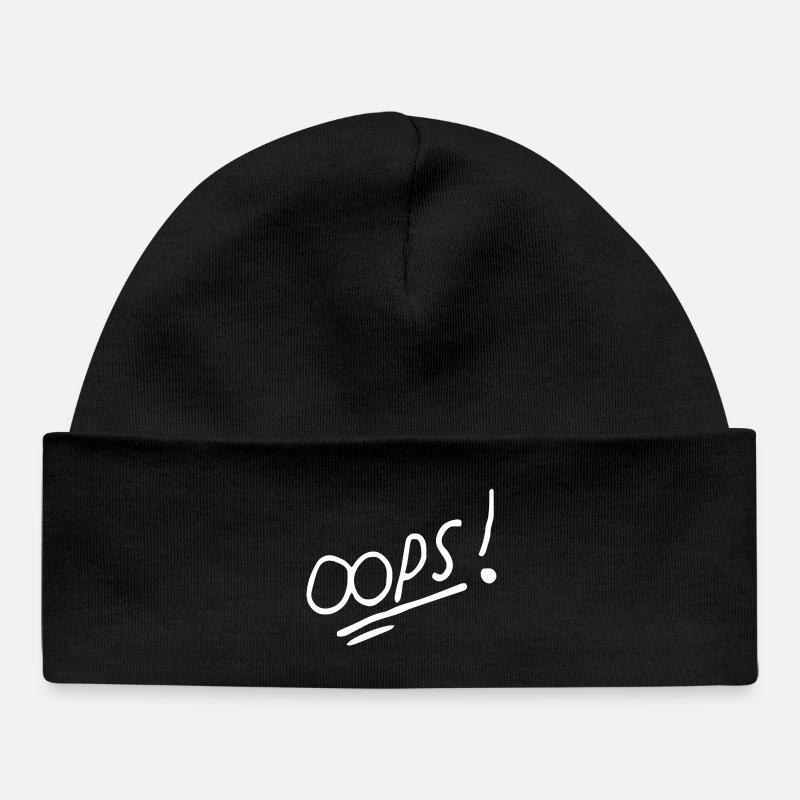 Vibrant Oops Conception de texte manuscrit - Bonnet bébé bio - noir