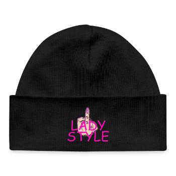 Doigt du milieu de style dame - Bonnet bébé bio - noir - Devant