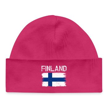Broussailles vieillies du drapeau finlandais - Bonnet bébé bio - hot pink - Devant