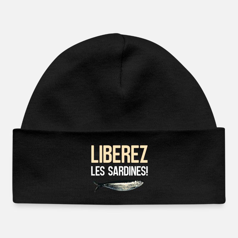 Liberez les sardines - Bonnet bébé bio - noir