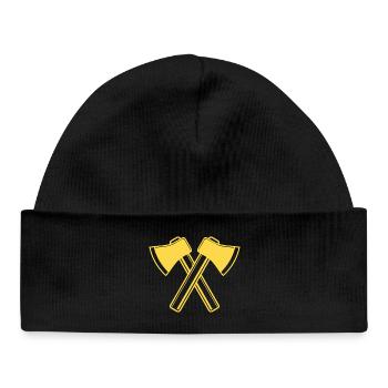 Axe Axes Bûcheron Forestier - Bonnet bébé bio - noir - Devant