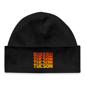 Tucson Gradient Block Typo - Baby Organic Beanie - black - Front