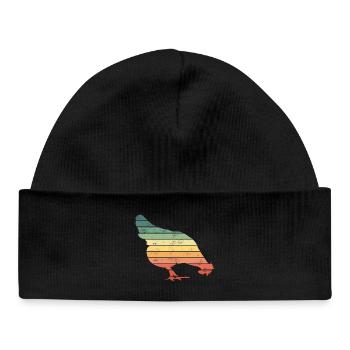 Chicken Chickens - Baby Organic Beanie - black - Front