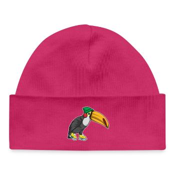 Toucan patins à glace - Bonnet bébé bio - hot pink - Devant