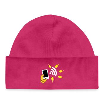 phone with aggressive appearance - Baby Organic Beanie - hot pink - Front