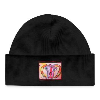 Aries Rainbow Celestial Art - Baby Organic Beanie - black - Front