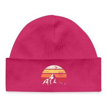Alpine Sunset Kompass - Baby Organic Mütze - hot Pink - Vorne