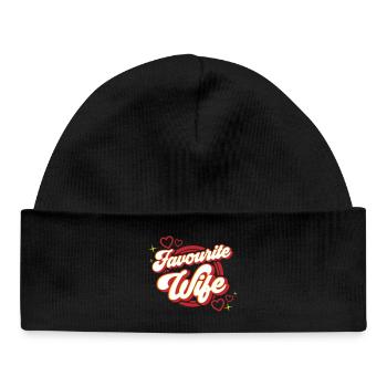 Femme préférée | Couleurs modifiables - Bonnet bébé bio - noir - Devant