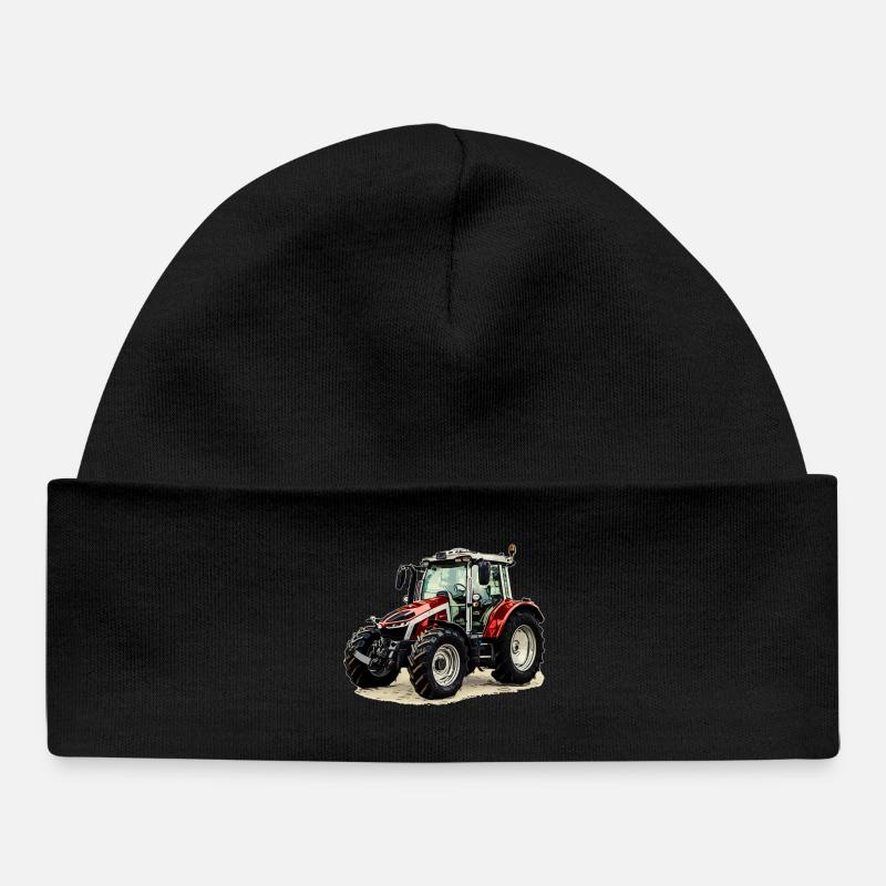 Tractor - Baby Organic Beanie - black