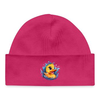 Conception des canards qui couinent - Bonnet bébé bio - hot pink - Devant