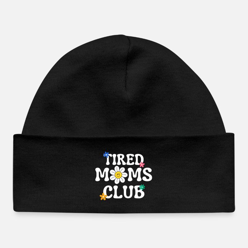 Club des mamans fatiguées avec un texte groovy - Bonnet bébé bio - noir