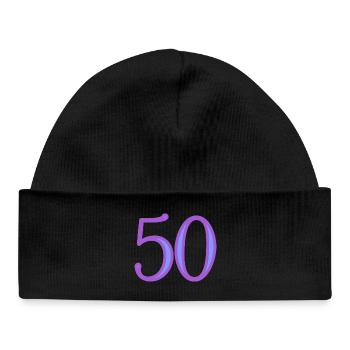 50. 50 YEARS. 50th ANNIVERSARY. 50 YEARS ANNIVERSARY. - Baby Organic Beanie - black - Front