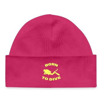 BORN TO DIVE - Baby Organic Mütze - hot Pink - Vorne