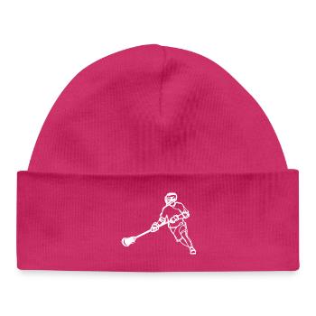Lacrosse Spieler - Baby Organic Mütze - hot Pink - Vorne