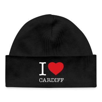 I LOVE CARDIFF - Baby Organic Beanie - black - Front