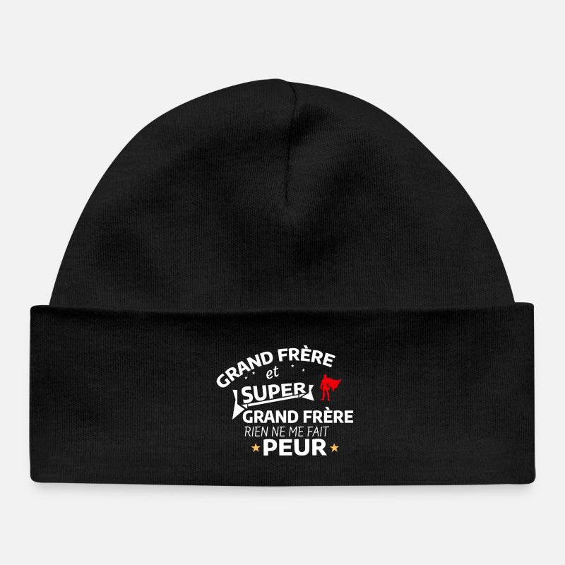 Super Grand Frère Paraphrase Heroïque - Bonnet bébé bio - noir
