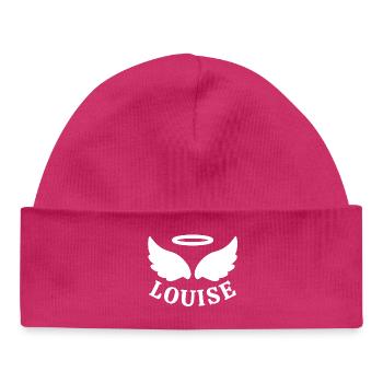 Louise, France is afraid, 11 years old, little angel - Baby Organic Beanie - hot pink - Front