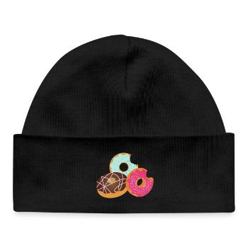 Donuts with Bite – Sweet Trio with Icing & Sprinkles - Baby Organic Beanie - black - Front