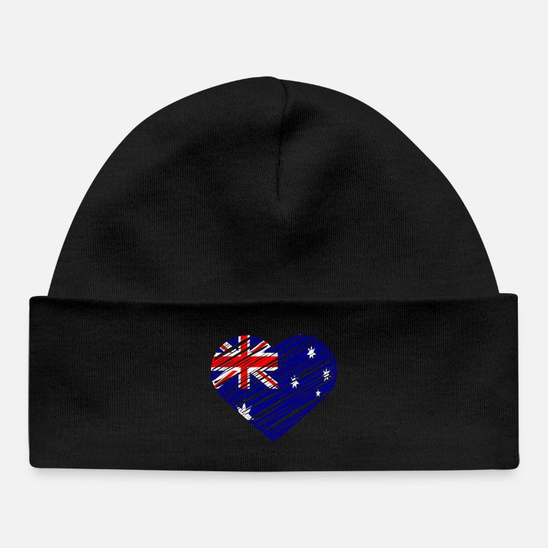 Conception de coeur de drapeau australien - Bonnet bébé bio - noir