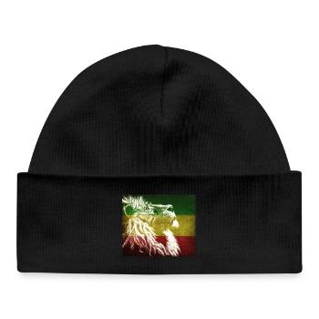 Reggae Lion Flag Art - Baby Organic Beanie - black - Front