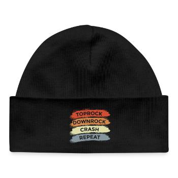 Toprock Downrock Crash Repeat - Baby Organic Mütze - Schwarz - Vorne