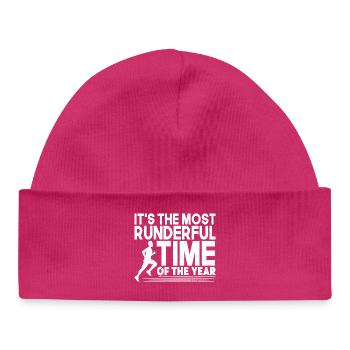 Marathonien Le plus runderful Temps de course - Bonnet bébé bio - hot pink - Devant