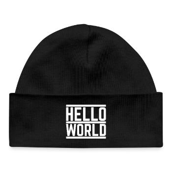 Typographie Contrastée 'Hello World' - Bonnet bébé bio - noir - Devant