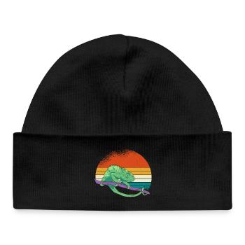 Sunset Chameleon - Baby Organic Beanie - black - Front