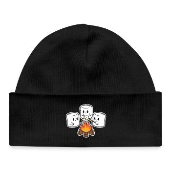 Kuschelige Marshmallows am Lagerfeuer - Baby Organic Mütze - Schwarz - Vorne