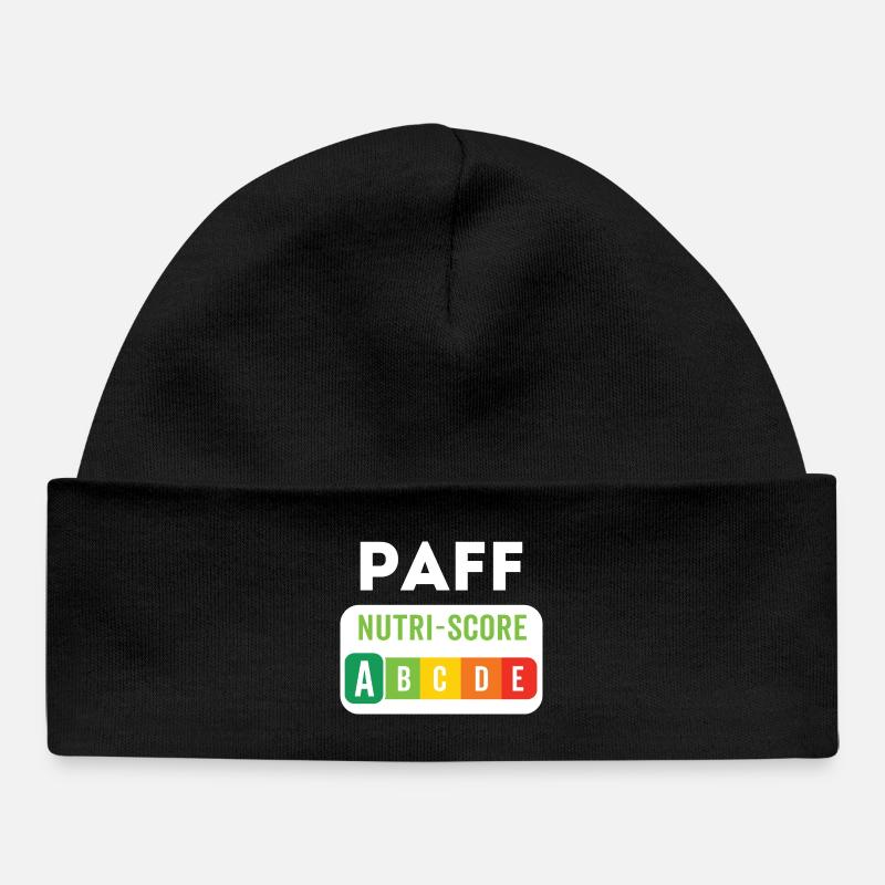 PAFF Nutriscore A – Humour décalé - Bonnet bébé bio - noir