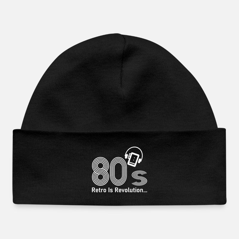 Années 80 - Bonnet bébé bio - noir