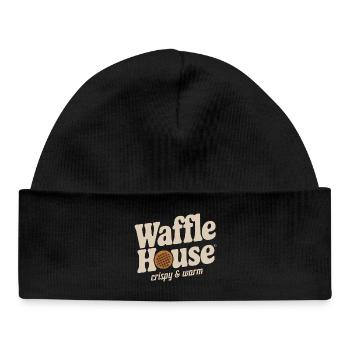 Waffle House – Crispy & Warm - Baby Organic Beanie - black - Front