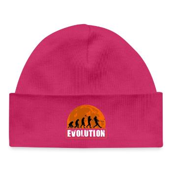 Baseball-Softball-Evolution Lustige Spieler-Geschenkkunst - Baby Organic Mütze - hot Pink - Vorne