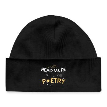 Read More Poetry Book Lover Quote - Baby Organic Beanie - black - Front