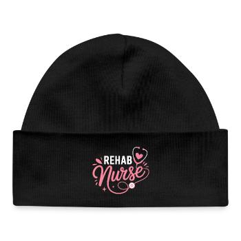 Rehab Nurse Stethoscope Design - Baby Organic Beanie - black - Front